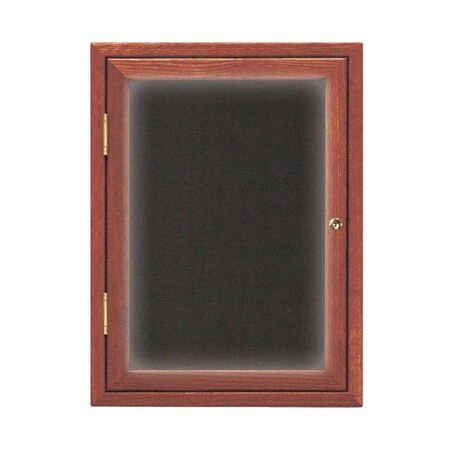 United Visual Products Single Door Enclosed Radius EZ Tack Board, 36"x36", Header, Gold/Black UV7012EZ-BLACK-GOLD